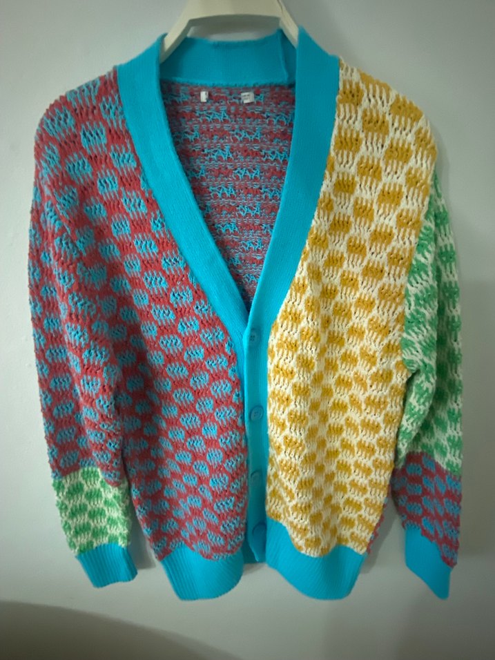 Renkli Örgü Kadın Hırka - Görsel 2