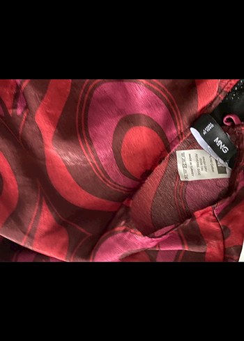 Bordo Batik Desenli Uzun Kollu Elbise - Görsel 3