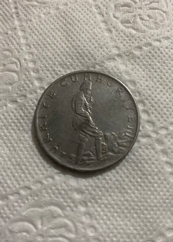 Gri Vintage 2 Lira Madeni Para Rozeti - Görsel 2