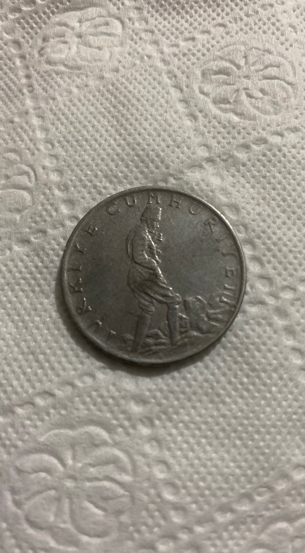 Gri Vintage 2 Lira Madeni Para Rozeti - Görsel 2