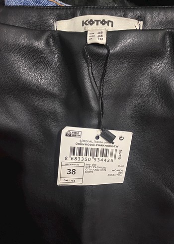 Siyah Suni deri Mini Etek - Görsel 3