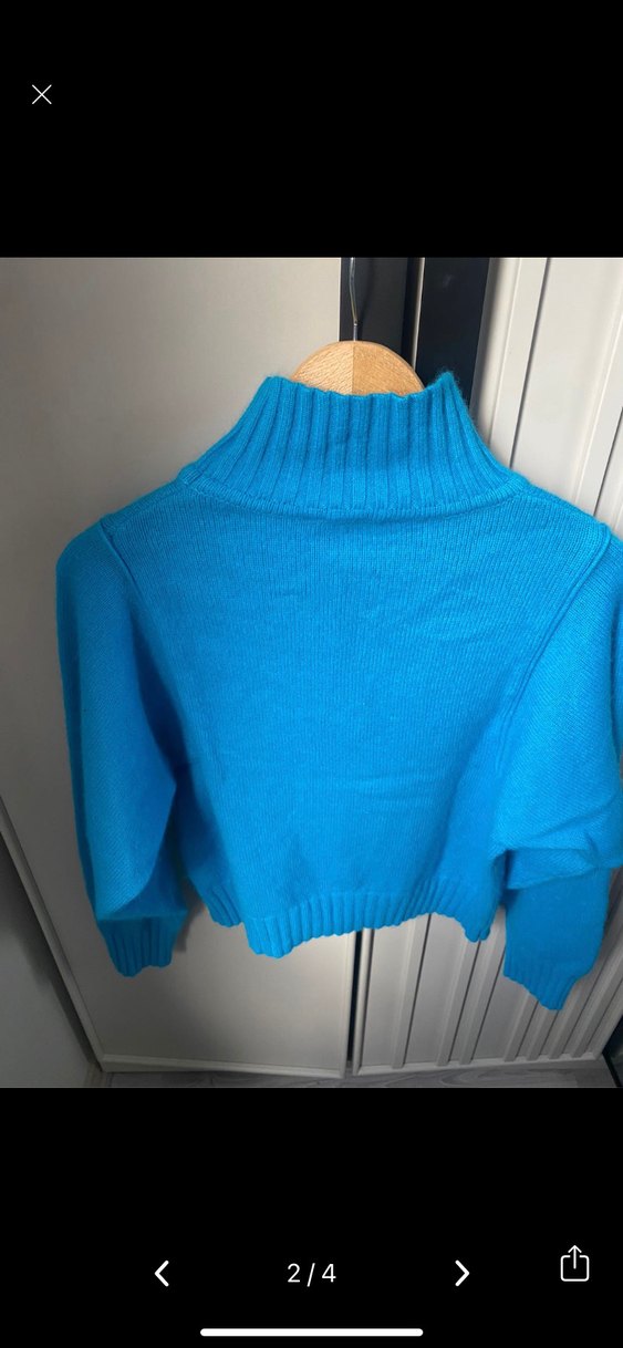 Mavi Boğazlı Kazak - Görsel 3