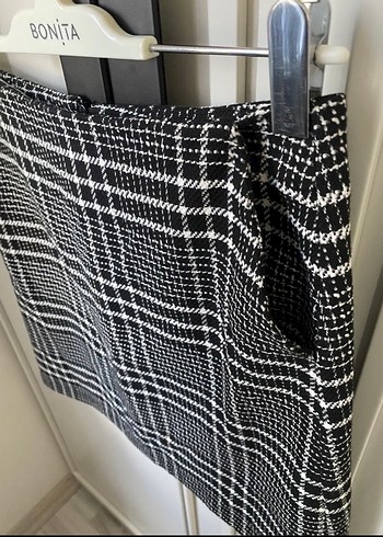 Siyah Kareli Mini Etek - Görsel 3