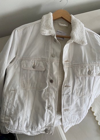 Ekru denim ceket - Görsel 2