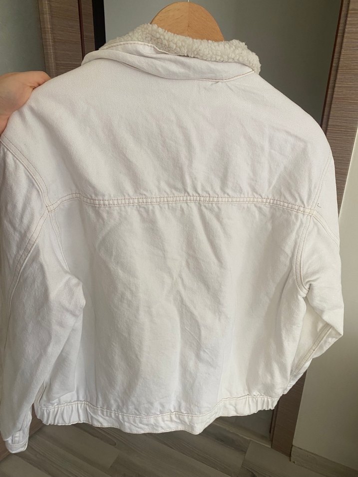 Ekru denim ceket - Görsel 3