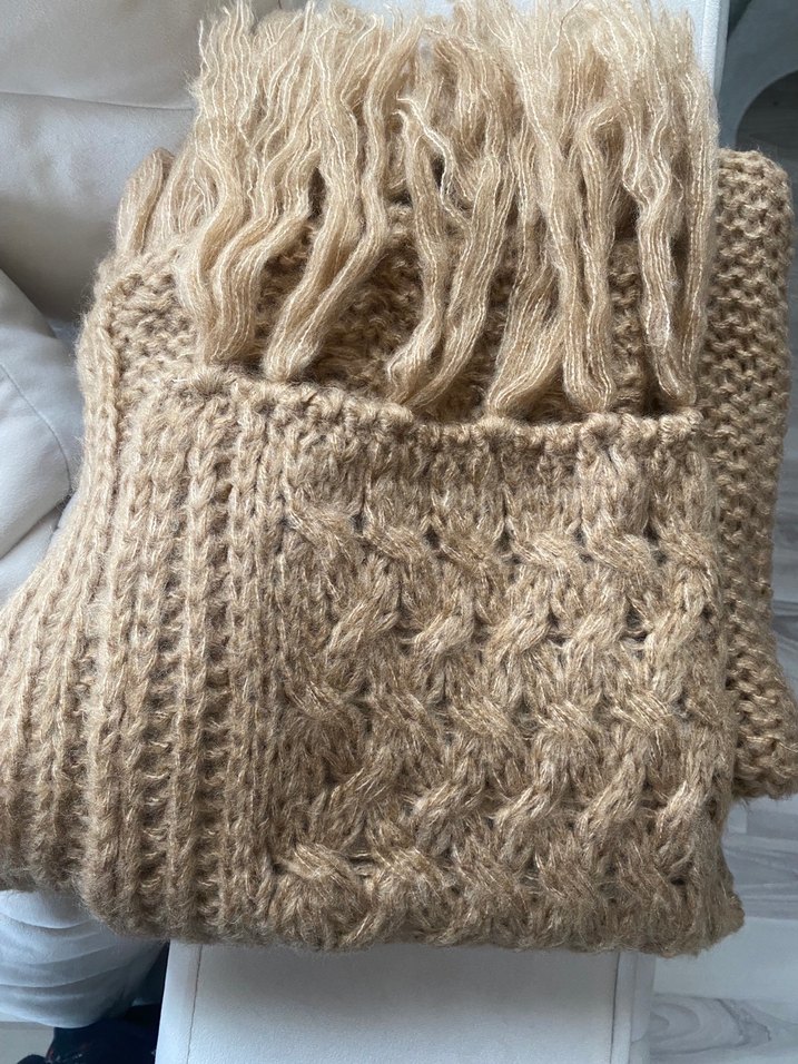 Örgü Kadın Şal Püsküllü - Görsel 4