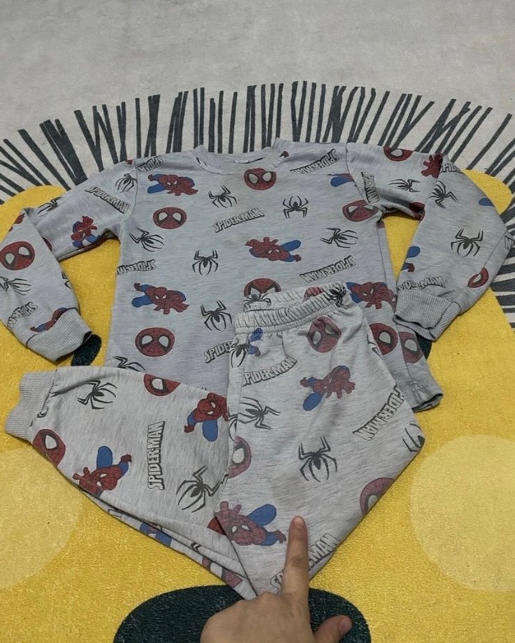 Örümcek Adam Baskılı Gri Çocuk Eşofman Takımı - Görsel 4