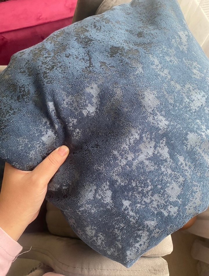 Modern Mavi Düz Fon Perde - Görsel 3