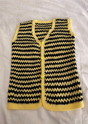 Kız Bebek Örgü Yelek - Görsel 4