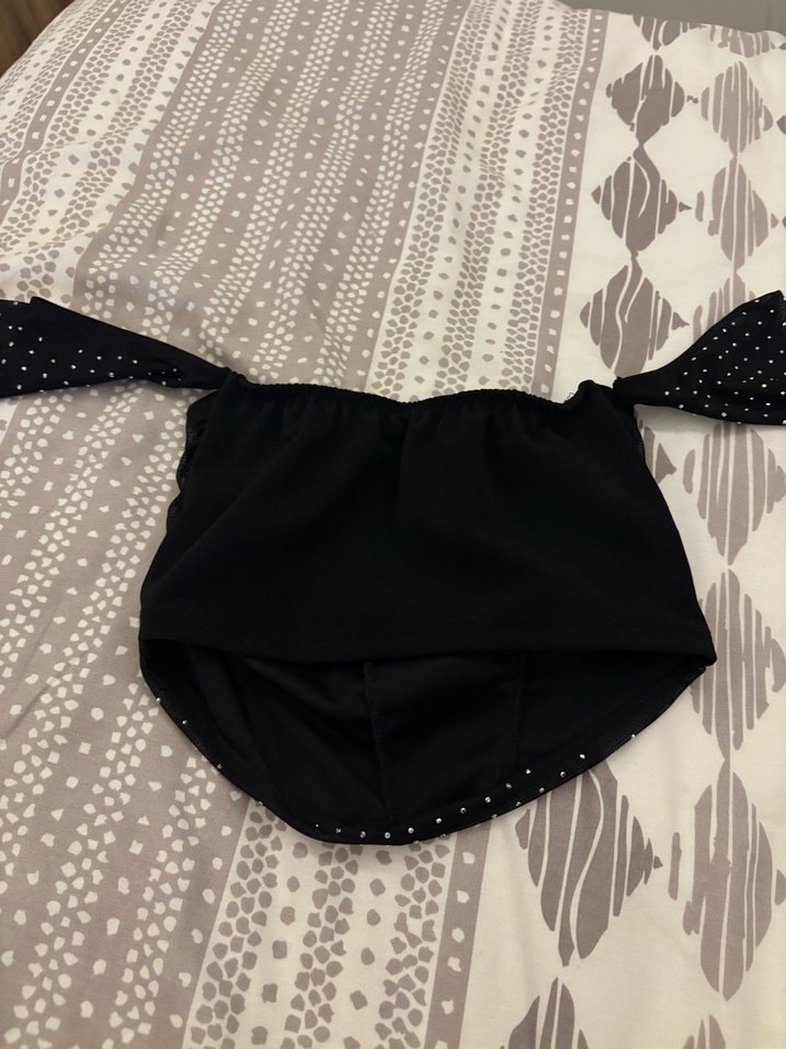 Kadın Siyah Puantiyeli Askısız Mini Büstiyer - Görsel 4