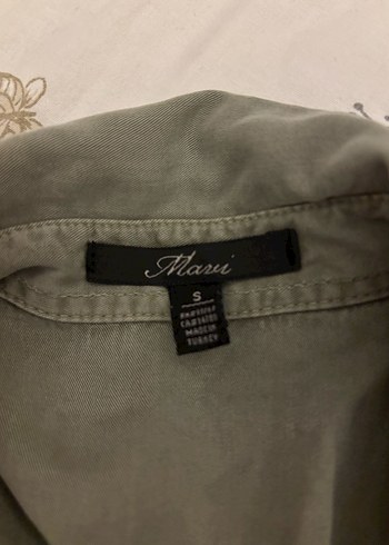 Düğmeli Viskon Gömlek Kadın Haki - Görsel 3