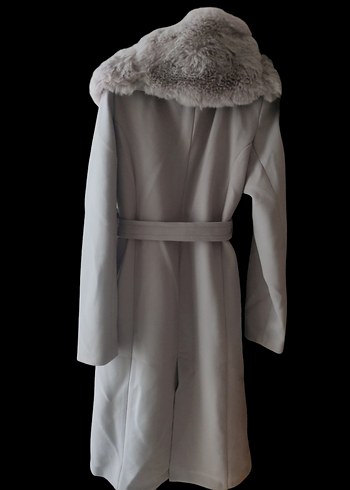 Gri Kemerli Kürk Detaylı Kaban - Görsel 2