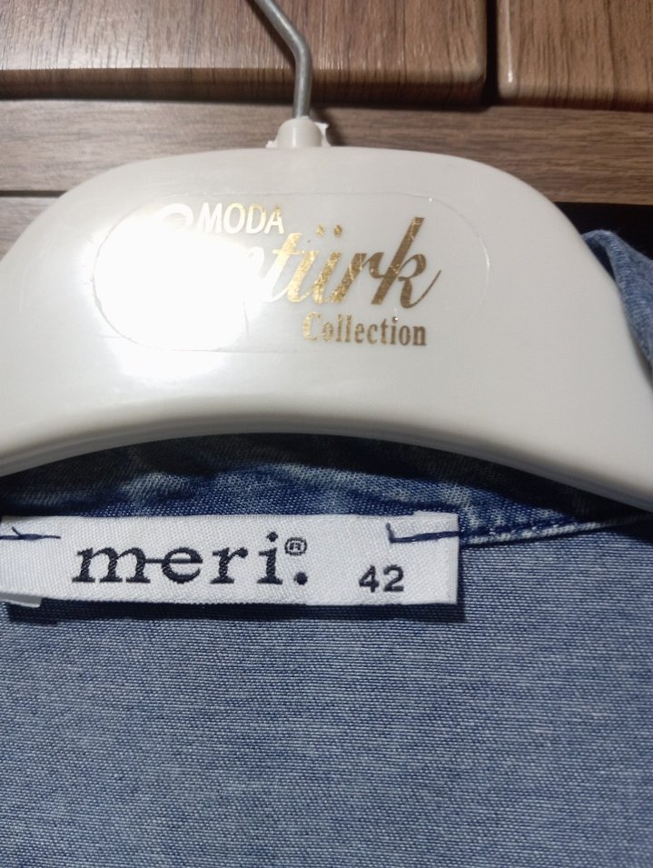 Düğmeli Kot  Elbise - Görsel 2