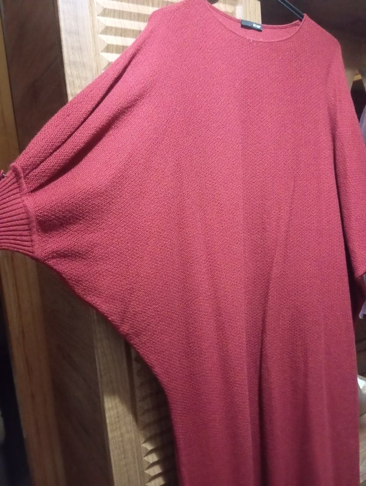 Bordo Düğmeli Balıkçı Yaka Kadın Elbise - Görsel 2