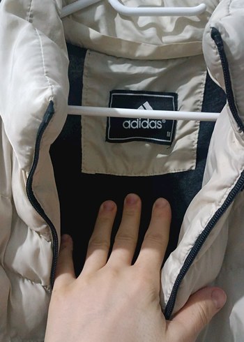 Adidas Beyaz Fermuarlı Kadın Kışlık Mont - Görsel 2