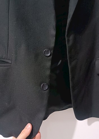 Erkek Siyah Düğmeli Ofis Takım Elbise Ceketi - Görsel 3