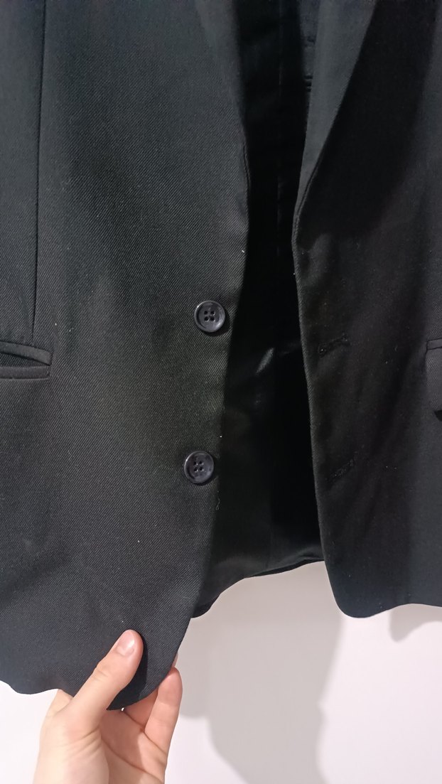 Erkek Siyah Düğmeli Ofis Takım Elbise Ceketi - Görsel 3