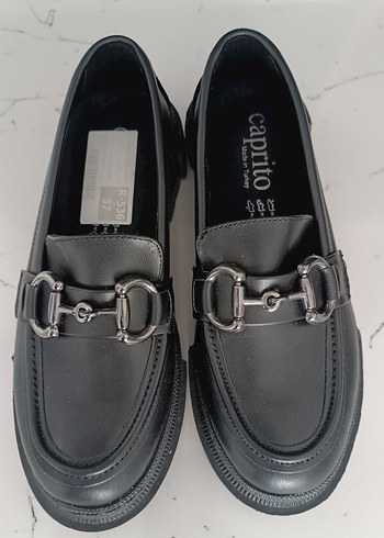 Siyah Tokalı Platform Topuklu Kadın Loafer - Görsel 3