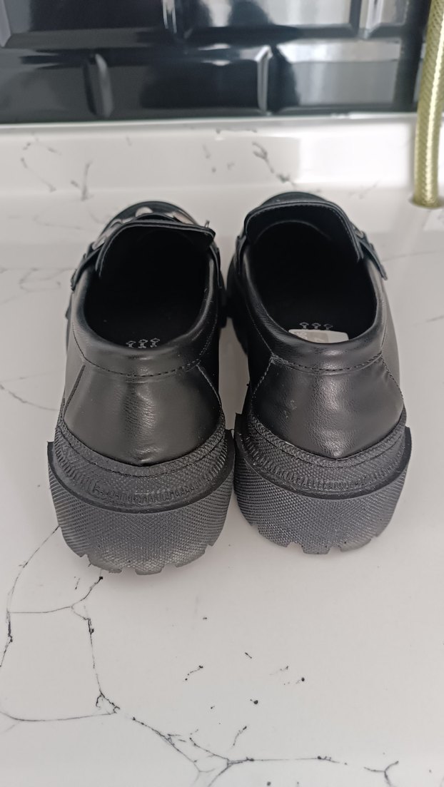 Siyah Tokalı Platform Topuklu Kadın Loafer - Görsel 5