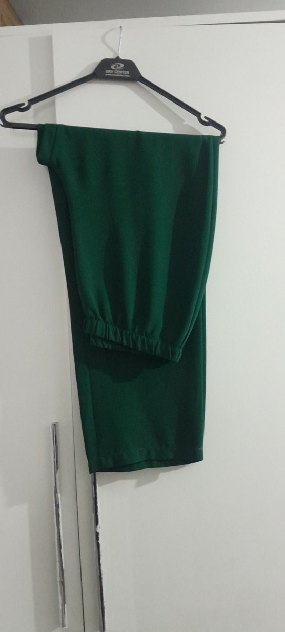 Düğmeli Uzun Yeşil Kadın Kaban - Görsel 2