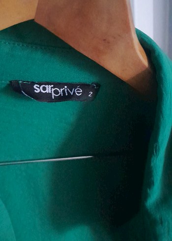 Uzun Yeşil Salaş Kadın Kaban - Görsel 2