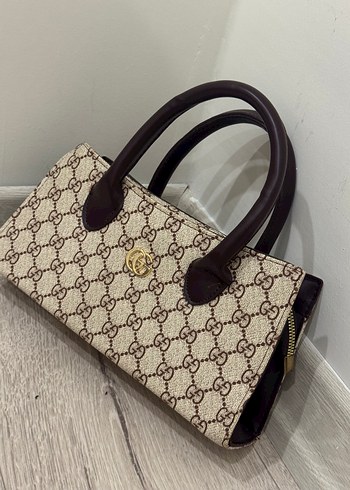 Gucci Gg Monogramli Krem Kahverengi El Cantasi