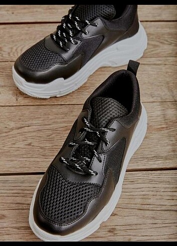 Bambi siyah sneaker spor ayakkabı