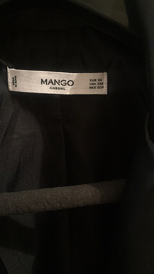 xs Beden siyah Renk Mango siyah deri ceket