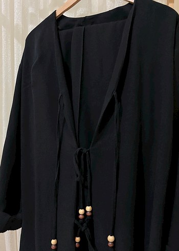 Kadın Siyah Uzun Kollu Bohem Kimono takımı - Görsel 2