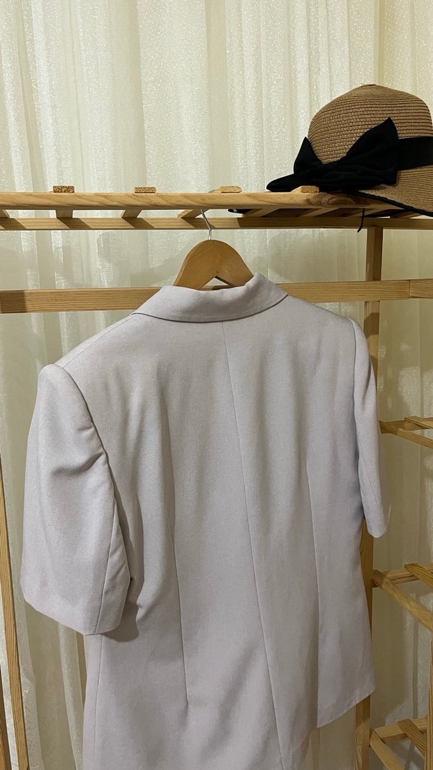 Keten Kısa Kollu Kadın Blazer Ceket - Görsel 5