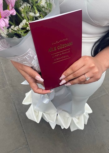 Beyaz V Yakalı İnce Askılı ( Nikah ,Nişan) elbisesi - Görsel 2