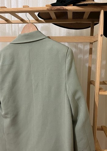 Adaçayı yeşili Midi blazer Ceket - Görsel 4