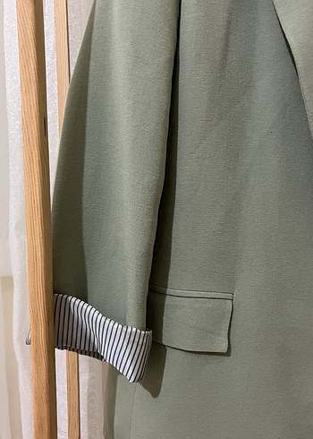Adaçayı yeşili Midi blazer Ceket - Görsel 2