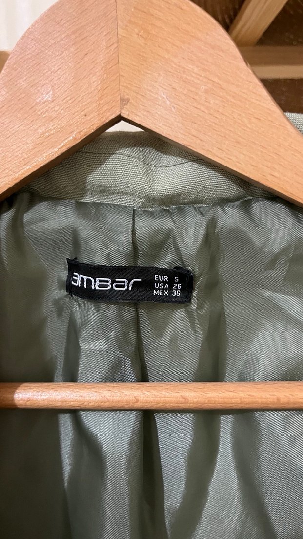 Adaçayı yeşili Midi blazer Ceket - Görsel 3