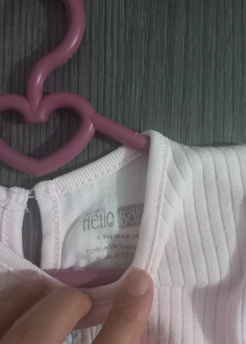 Beyaz Baskılı Uzun Kollu Bebek Kız Body - Görsel 3