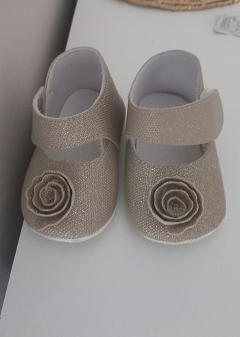 Kız Bebek İlk Adım Ayakkabısı Beyaz Gri - Görsel 3