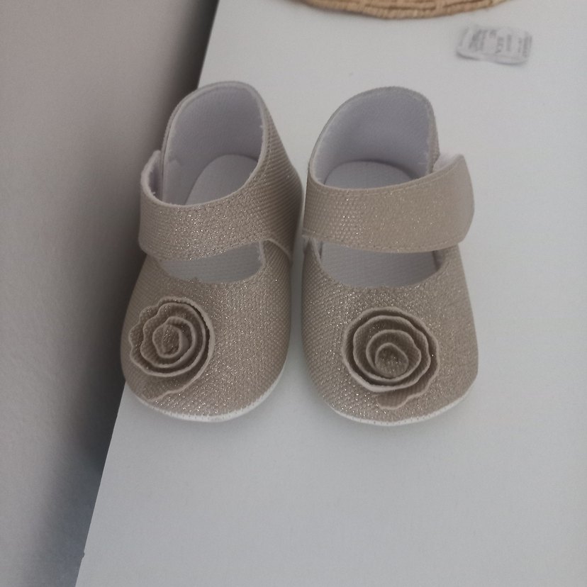 Kız Bebek İlk Adım Ayakkabısı Beyaz Gri - Görsel 3