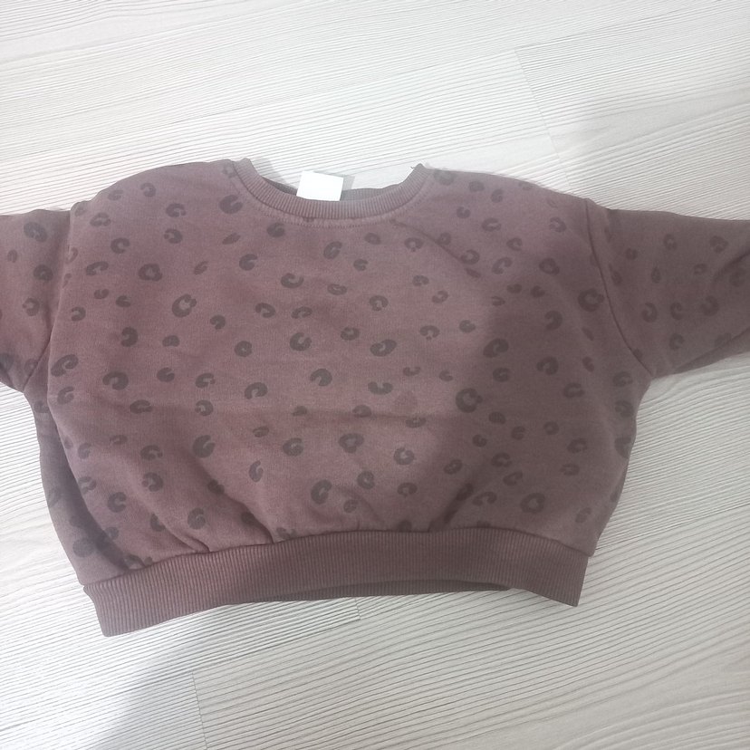 Kız Çocuk Kahverengi Desenli Sweatshirt - Görsel 4