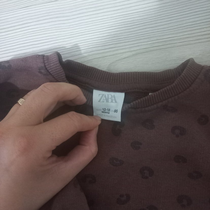 Kız Çocuk Kahverengi Desenli Sweatshirt - Görsel 2