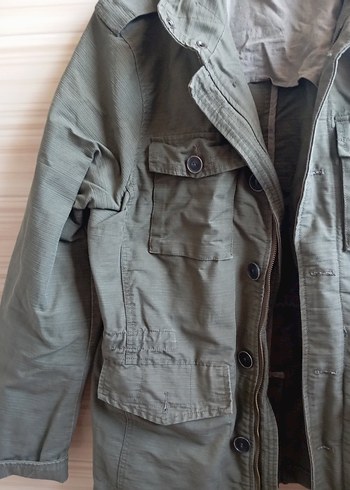 Düğmeli Gri Kadın Ceket Midi Boy - Görsel 2