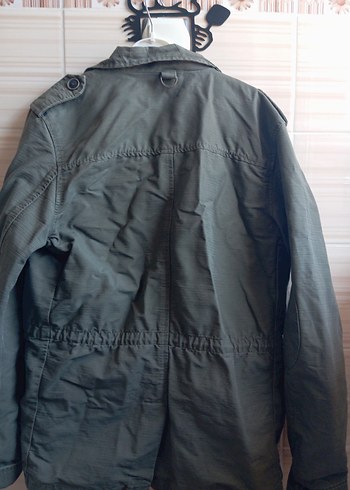 Düğmeli Gri Kadın Ceket Midi Boy - Görsel 6