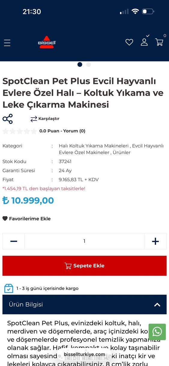 Bissell Spotclean PetPlus Koltuk Yıkama ve Leke Çıkarma Makinesi - Görsel 4