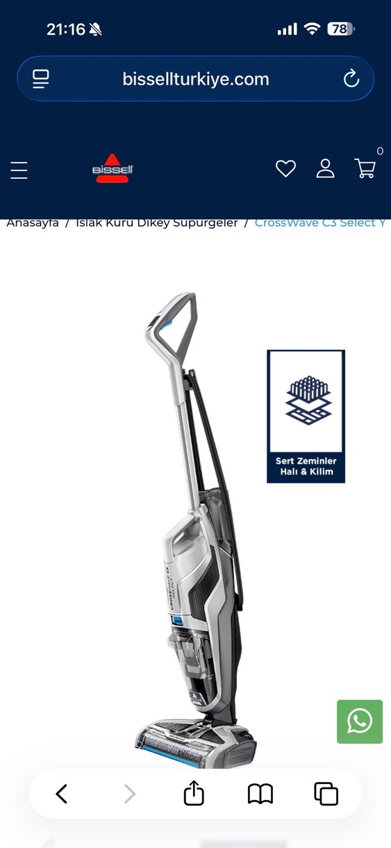 Bissel Croswave C3 Select 3 ü 1 Arada Süpürme ve Silme Makinesi - Görsel 4