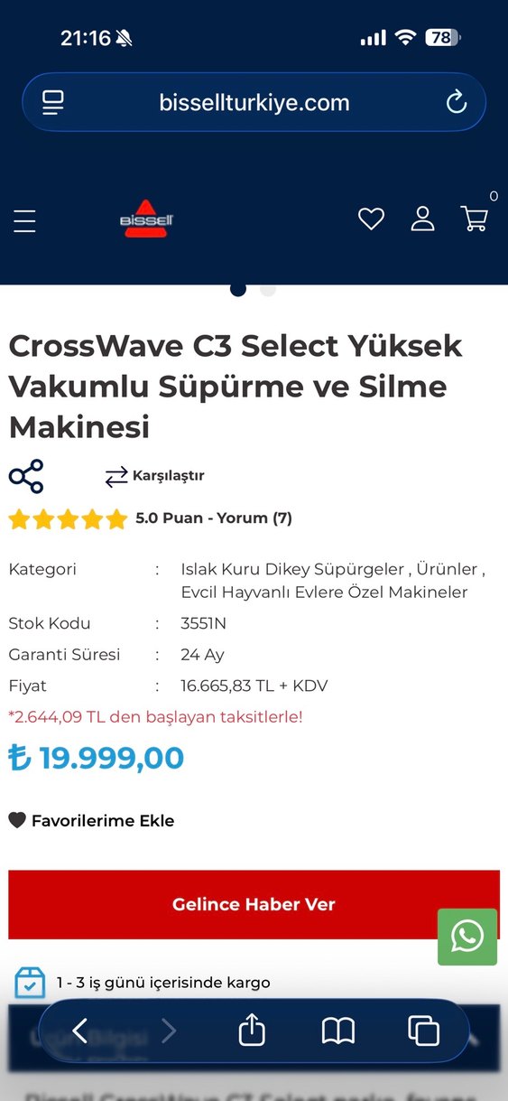 Bissel Croswave C3 Select 3 ü 1 Arada Süpürme ve Silme Makinesi - Görsel 5