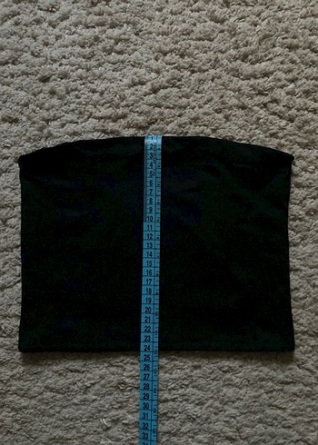 Siyah Straplez Crop - Görsel 3