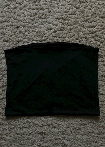 Siyah Straplez Crop - Görsel 2