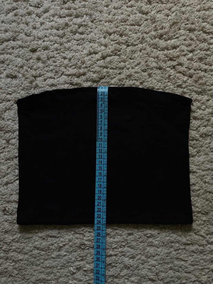 Siyah Straplez Crop - Görsel 3