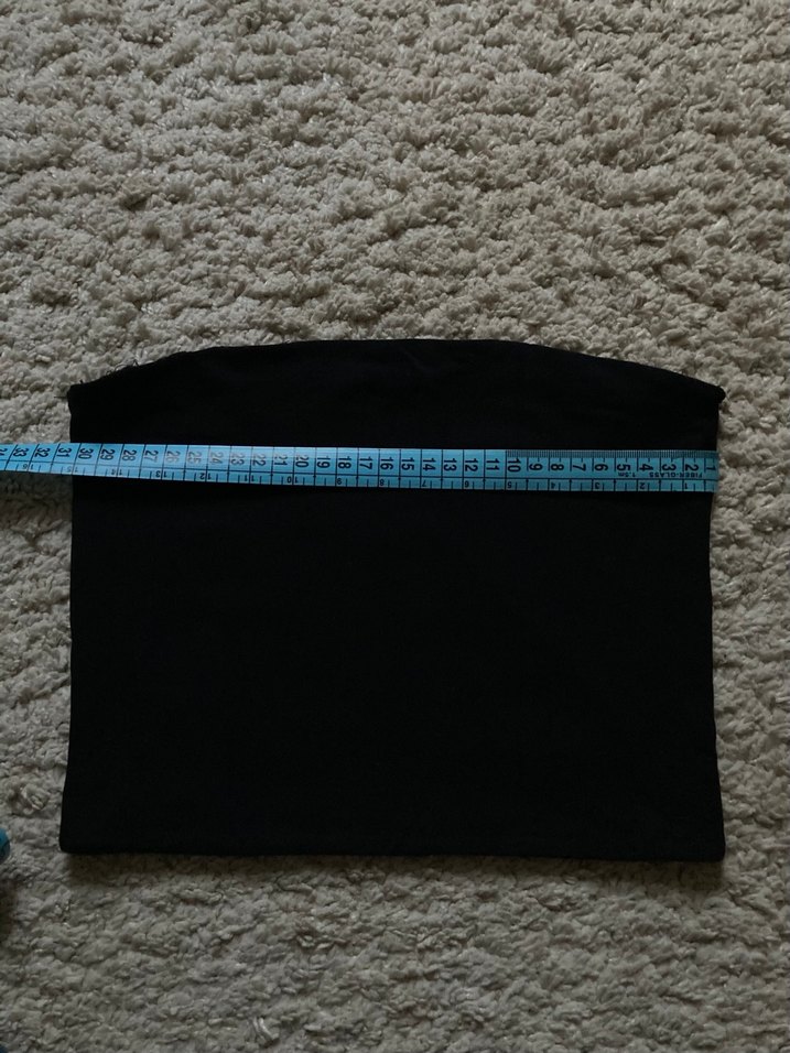 Siyah Straplez Crop - Görsel 4