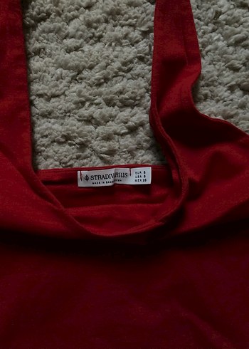 Kırmızı Halter Yaka Crop - Görsel 5