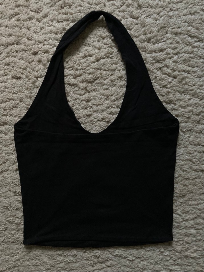 Siyah Halter Yaka Crop - Görsel 2